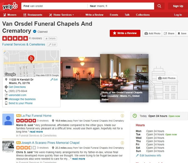 reviews on yelp's platform