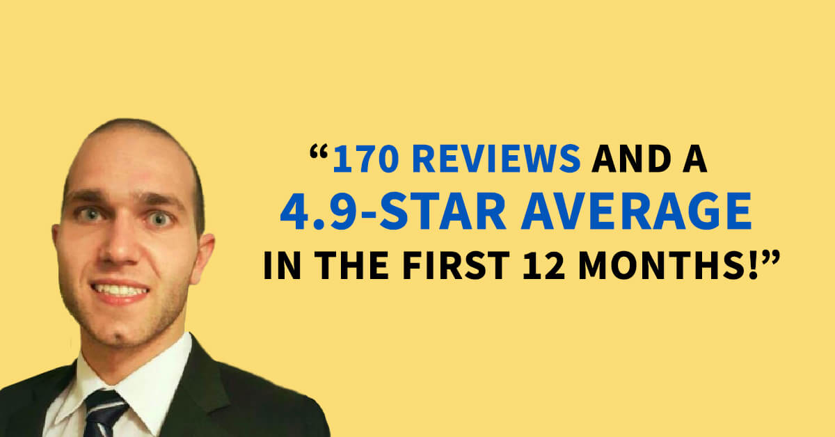 Will de Michaelis from Omega Society added 155+ 5-star reviews in the first 12 months